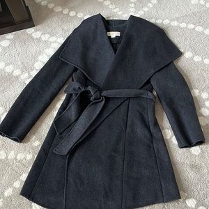 Charcoal Grey Michael Kors Wool Wrap Coat